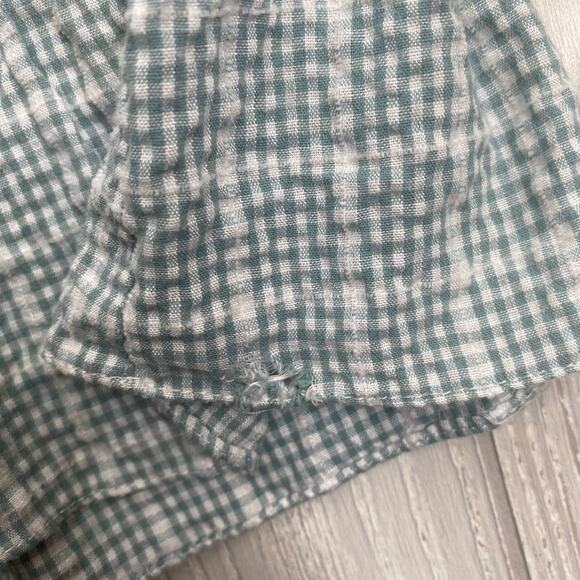 Altar'd State Women's Sage Green & White Checkered Ruffle Mini Skirt Size Large - Picture 7 of 10